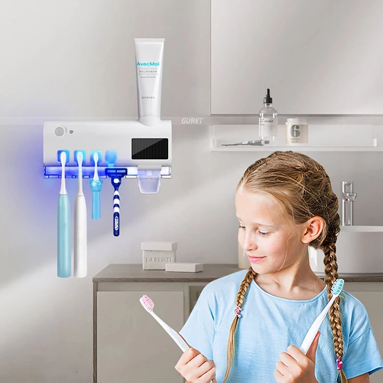 Suporte Escova de Dentes Esterilizador Com Luz UV Antibacteriano Decoracão Banheiro