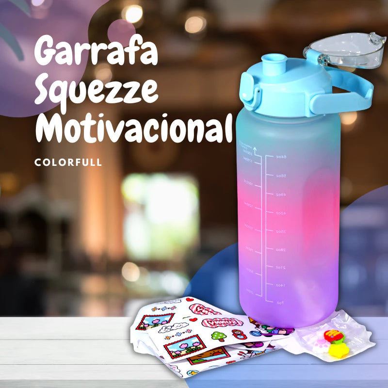 Kit 3 Garrafa Squeezer Água Motivacional Academia Escola Passeio dia das crianças